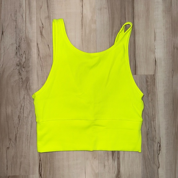 NWOT Lululemon Power Pivot Ribbed Tank Top Highlight Yellow - Picture 2 of 4